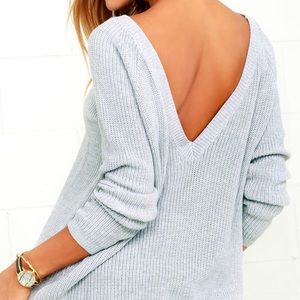 Just For You Light Grey Backless Sweater